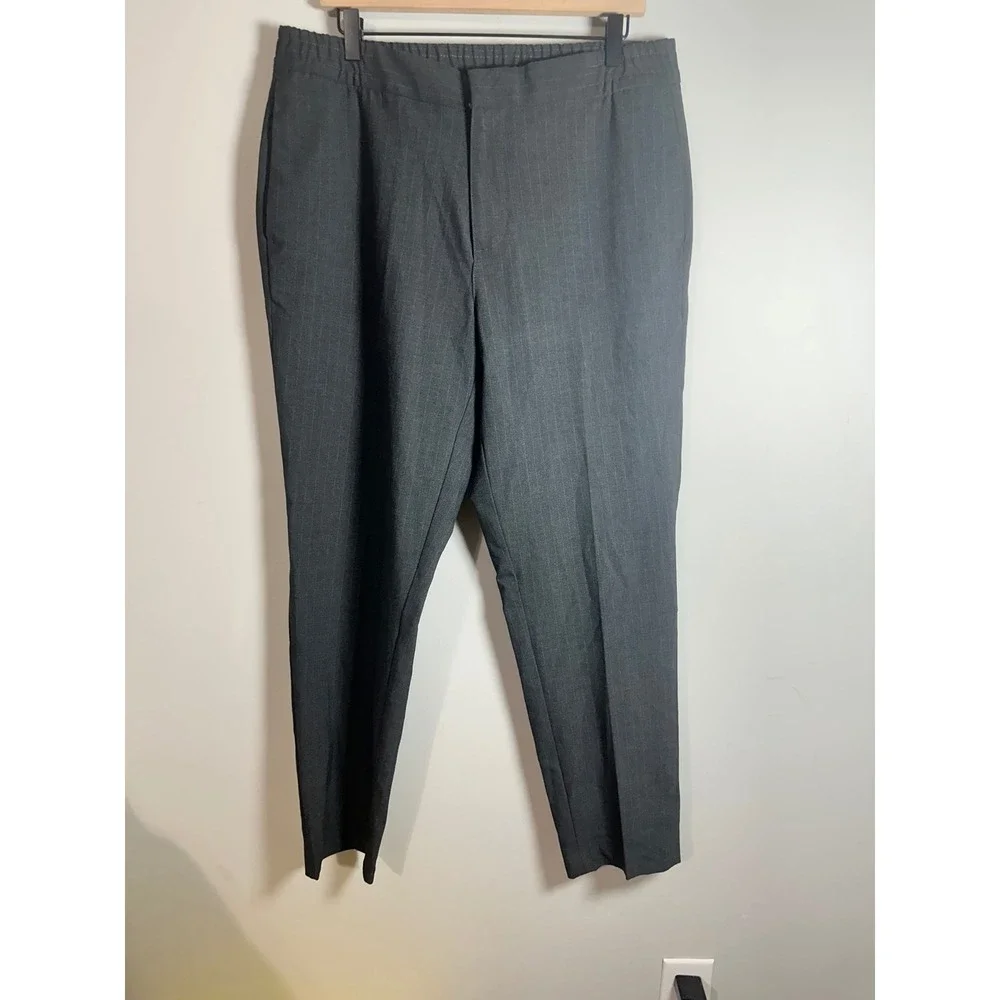 Banana Republic Mason Athletic Tapered Pant Gray Pinstripe Mens 35x32 Elastic